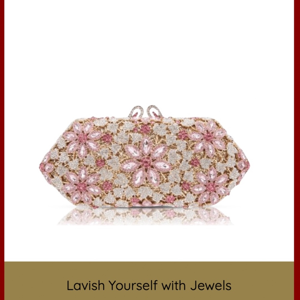 Gorgeous Austrian Pink Crystal Purse Gift Wedding
